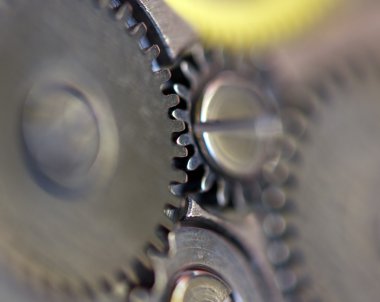 metal Dişli çark. Makro. aşırı closeup