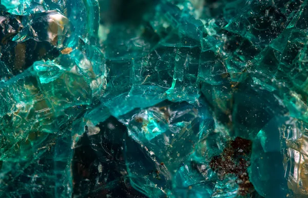 Chrysocolla é um mineral de silicato de cobre hidratado. Macro — Fotografia de Stock