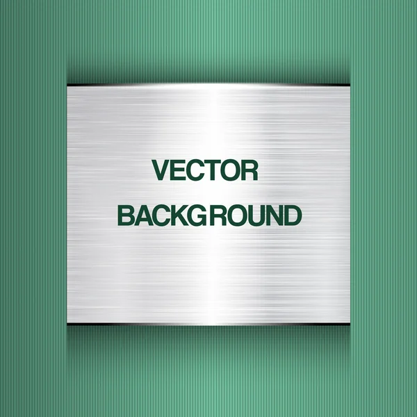 Fundo verde abstrato com uma placa de metal. Vetor — Vetor de Stock