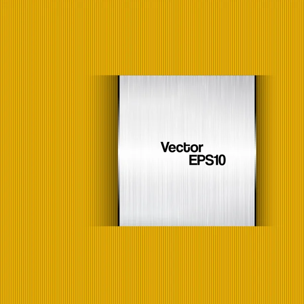 Abstrakter gelber Hintergrund mit einer Metallplatte. Vektor — Stockvektor
