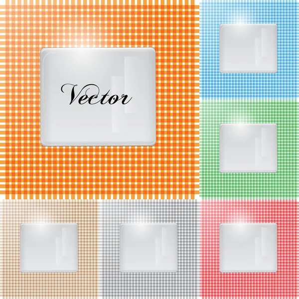 Set multi-coloured background, plastic plate — Stock Vector