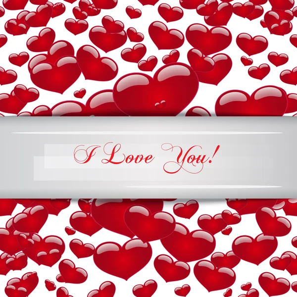 Background with hearts. I Love You. Vector — Stock Vector