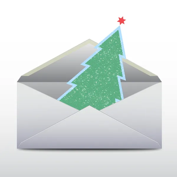 Envelope with an fur-tree inside.Vector — стоковый вектор