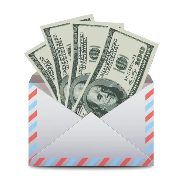 Φάκελος με δολάρια ΗΠΑ. διάνυσμα — Διανυσματικό Αρχείο