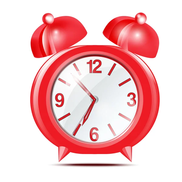 Red alarm clock on a white background.Vector — Stock Vector