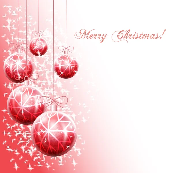 Merry Christmas, Celebratory red Christmas balls. Vector — Stock Vector