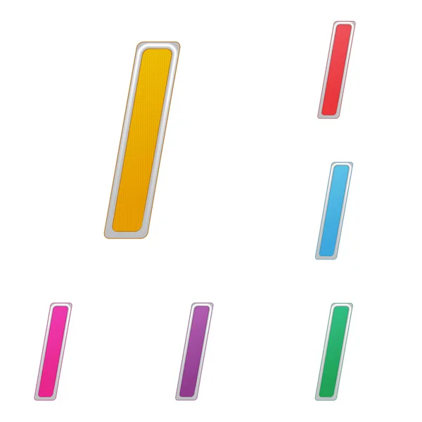 Letra I, juego de variantes de color, sobre fondo blanco. Vector — Vector de stock