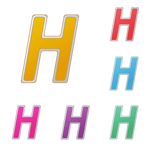 Буква H, набор цветовых вариантов, на белом фоне. Вектор — стоковый вектор