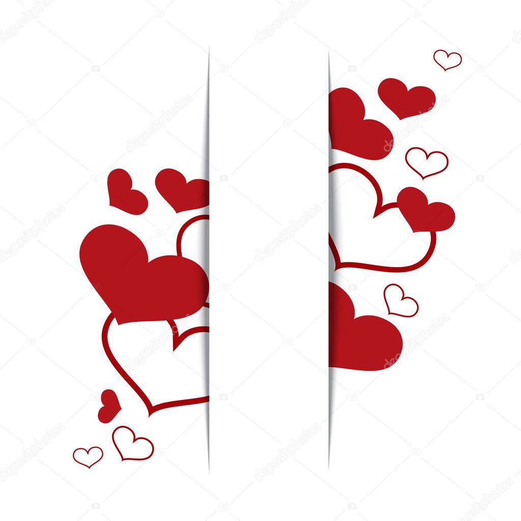 Hearts on a white background, concept love. Vector