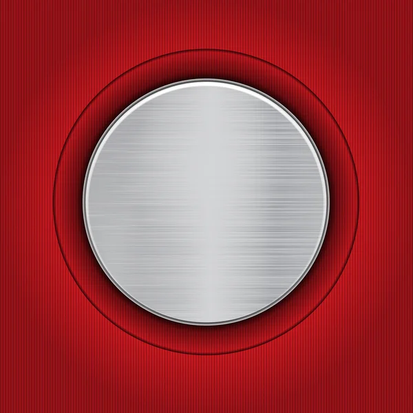 Fond rouge abstrait avec une plaque métallique — Image vectorielle