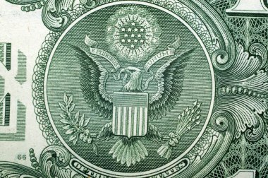 1 dolar ABD, bir arka plan için bir kartal. Makro 