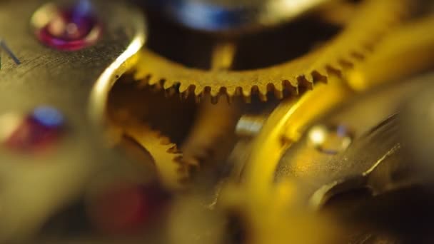 Clockwork of a chronograph. Extreme closeup. Macro — Stock Video