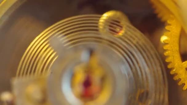 Clockwork of a chronograph. Extreme closeup. Macro — Stock Video