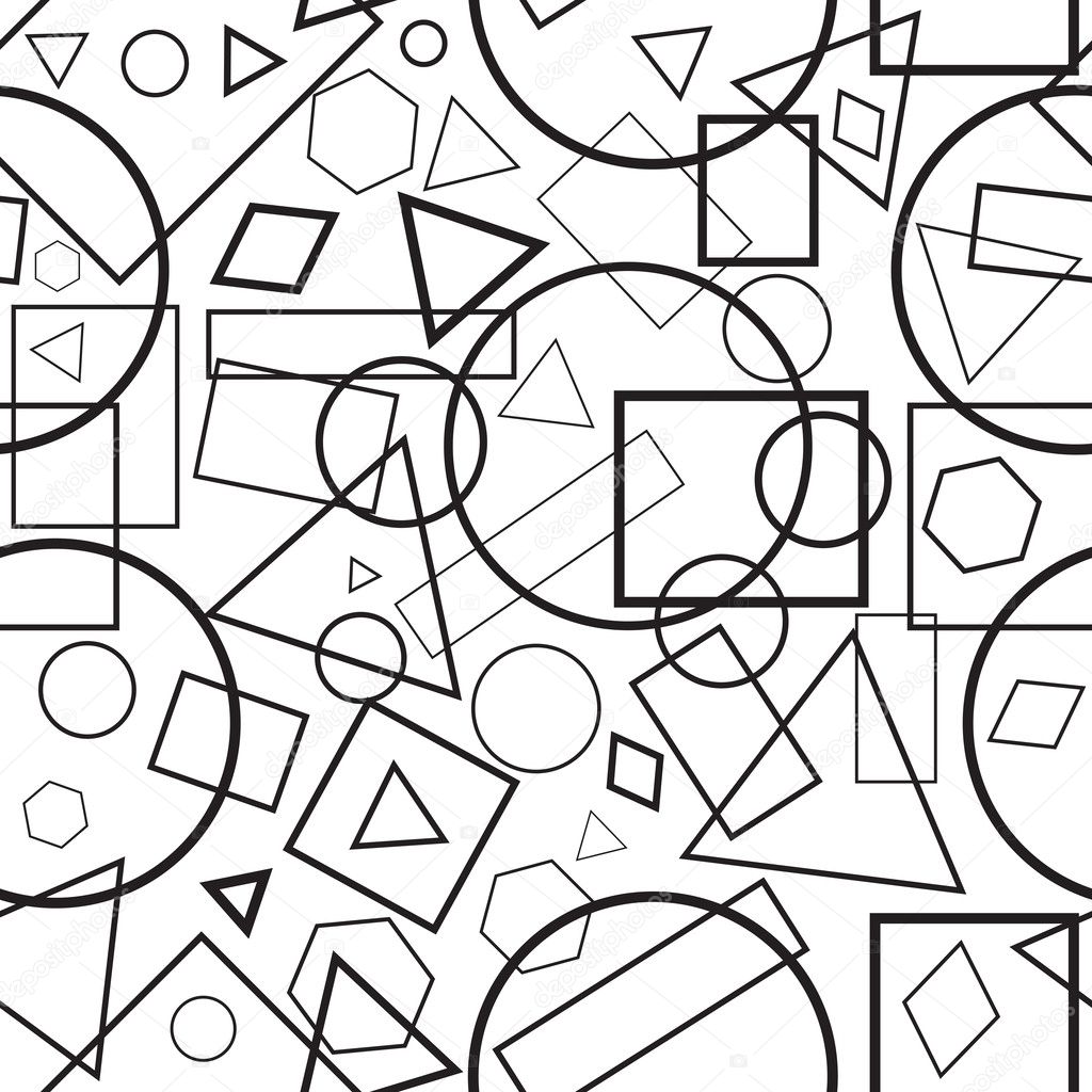 Vector  illustration seamless pattern black-and-white geometrica