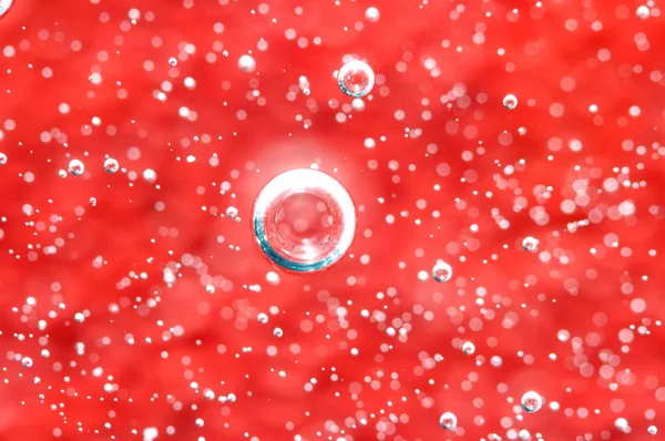 Bolle Aria Liquido Sfondo Rosso Astratto Macro — Foto Stock