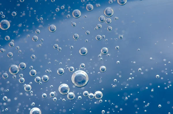 Burbujas Aire Líquido Fondo Azul Abstracto Macro —  Fotos de Stock