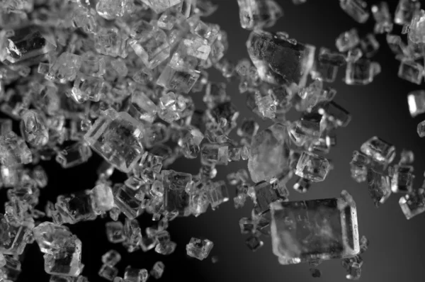 Crystals , black-and-white photo. Extreme closeup. Macro — Stock Photo, Image