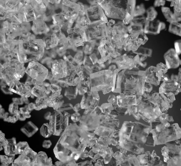 Cristales, foto en blanco y negro. Primer plano extremo. Macro — Foto de Stock
