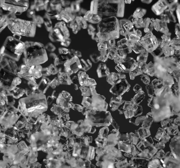 Crystals , black-and-white photo. Extreme closeup. Macro — Stock Photo, Image