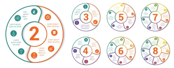 Gráfico Tartes Modelos Para Infográficos — Vetor de Stock