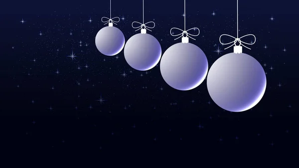 クリスマスボール 雪と星 新年またはクリスマスプロジェクトのテンプレート — ストック写真