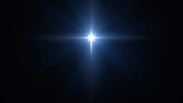 Gwiazdka Ciemnym Niebie Narodzenie Jezusa Chrystusa Jasna Gwiazda Pojawiła Się — Zdjęcie stockowe
