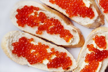 havyar ile sandviç. kutlama yemeği.