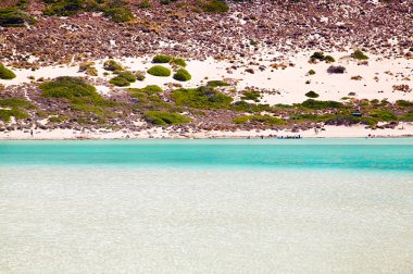 balos koyu. lagün, saf beyaz sand.crete Yunanistan sahilleri