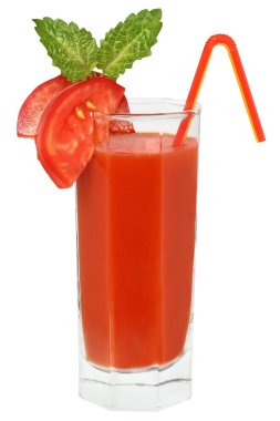 Bir bardak domates suyu.