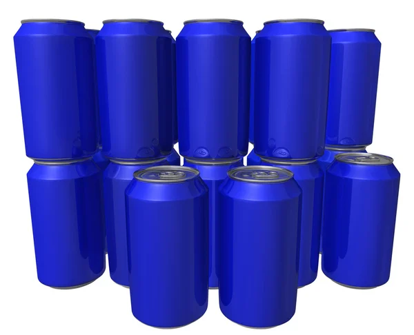 Blue can set a drink — Stock Photo, Image