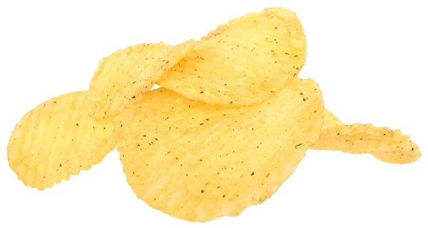 Eine Handvoll Kartoffelchips. — Stockfoto