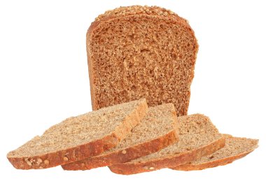 dilimlenmiş kepekli ekmek izole.