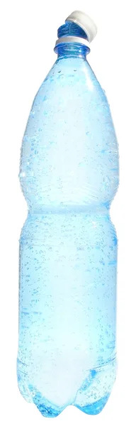 Open blue bottle of soda mineral water — Stock Photo, Image