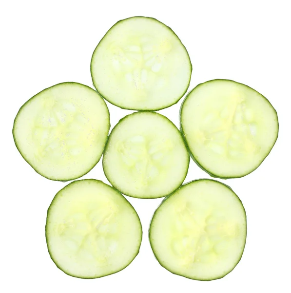 Fresh sliced cucumber top view — Stock Photo, Image