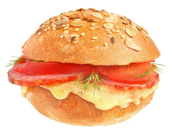 Jambon ile sandviçler — Stok fotoğraf