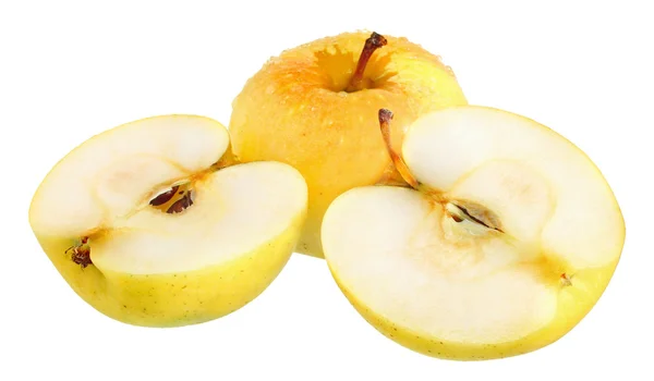 Manzanas amarillas maduras en rodajas — Foto de Stock