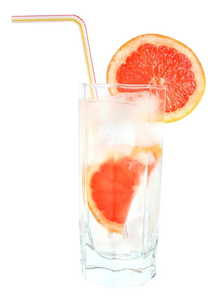 Un vaso de agua helada y pomelo — Foto de Stock