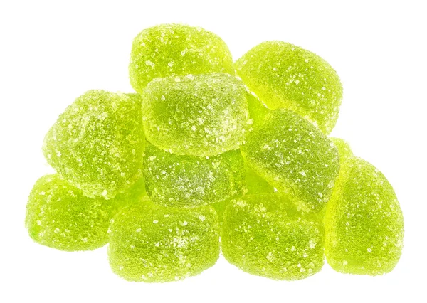 Cumulo caramelle verde isolato — Foto Stock