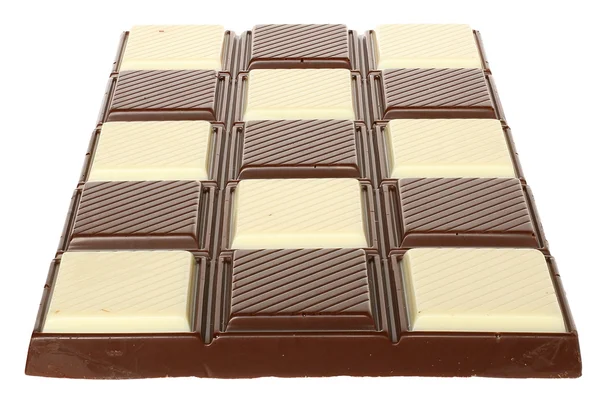 Chocolate blanco y negro con barra —  Fotos de Stock