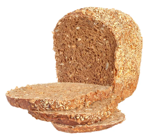 Plátky chleba hnědá zrna — Stock fotografie