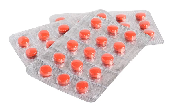 Stack blister Pills in a box — Stock Photo, Image