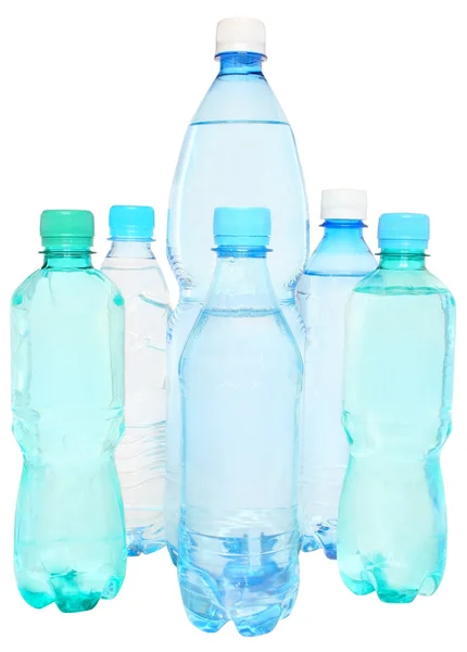 Набор бутылок минеральной воды с содовой — стоковое фото