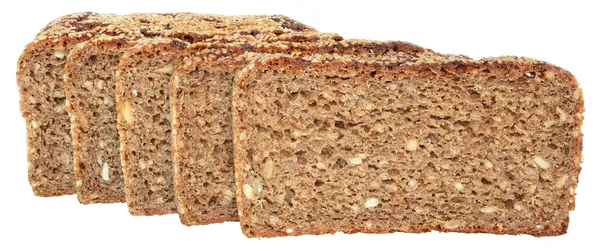 Plátky celozrnného chleba, samostatný. — Stock fotografie