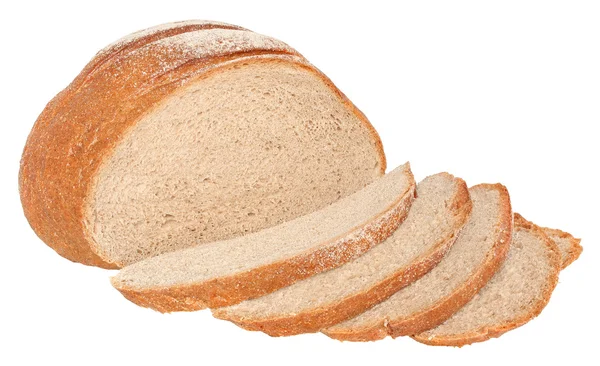 Elszigetelt szeletelt kenyér. — Stock Fotó