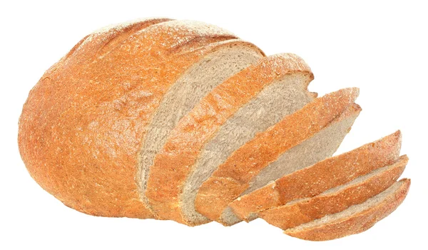 Pan de trigo en rodajas aislado . — Foto de Stock