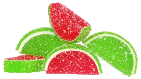 Handful of red and green candy — Stock Photo, Image