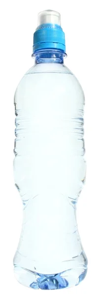 Garrafas azuis com água isolada . — Fotografia de Stock