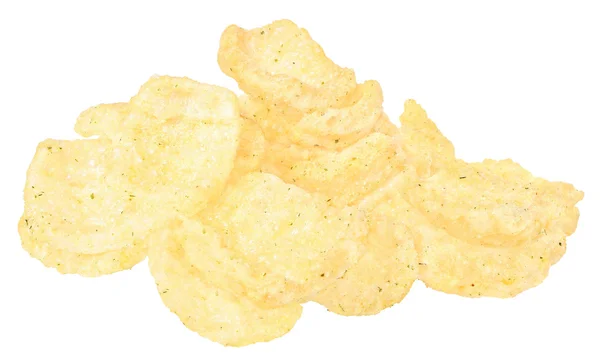 Handful potato chips isolated. — Stock Photo, Image