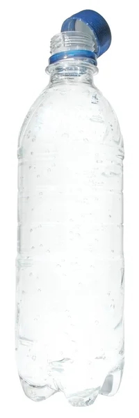Otwarte butelki z wodą na białym tle. — Zdjęcie stockowe