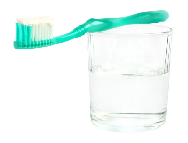 Glass and toothbrush Stock Photo